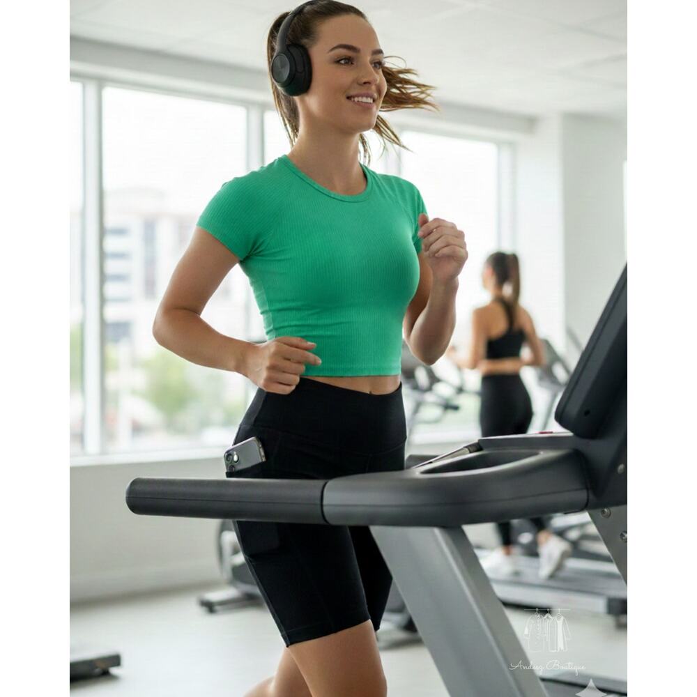 Spyder Ladies' Athletic‎ Ribbed Activewear Top - Green (Size S) (P0436)